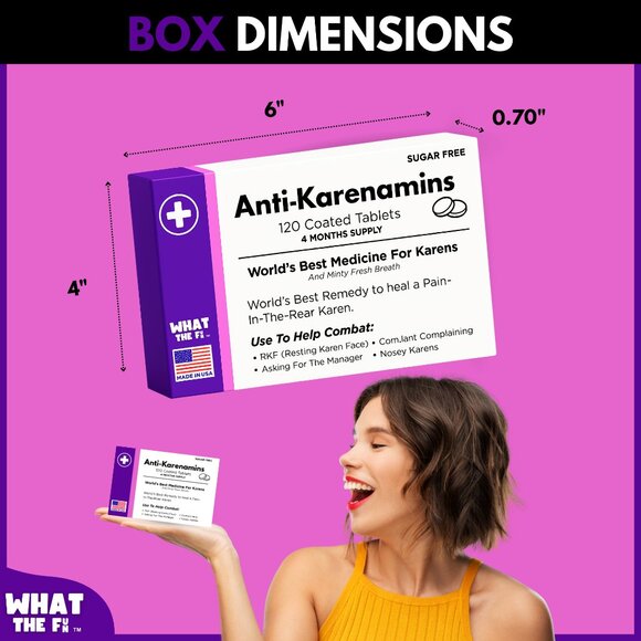 Novelty Prank Medicine Box Anti-Karenamins Funny Prescription Gag Gift Exchange - Picture 5 of 11